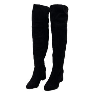 Dream Pairs 3 inch Block Heel Over The Knee Women’s Boots Size 7 Black Suede